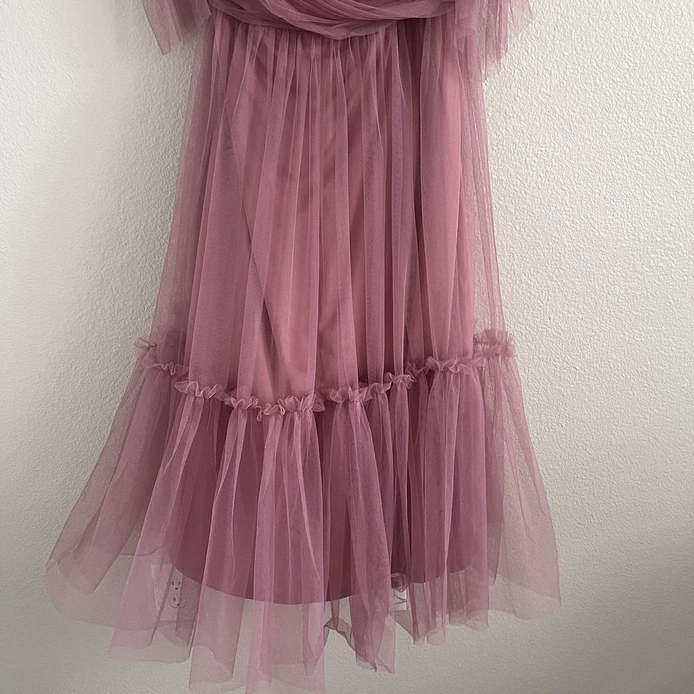 Tulle Dress Medium Romantic Coquette Balletcore Off Shoulder Strap Fit Flare NWT - Picture 9 of 9